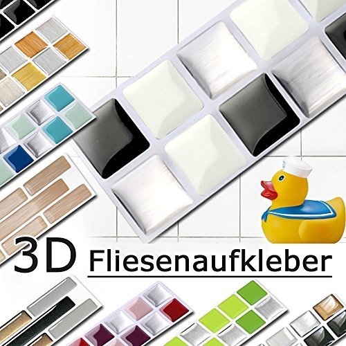 Grandora W5288 Mosaik Fliesenaufkleber 3D-Effekt große Auswahl Wandaufkleber Küche Bad Fliesendekor Folie selbstklebend Design 3