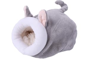 Demiawaking Cuccia in Peluche per Piccoli Animali Letto per Criceti Sacco a Pelo per Criceti Casa Nido Morbido Caldo per Ratti Roditori Riccio Porcellini d'India (Grigio)