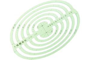 HELLERY 3Style Plastic Template Drawing Ruler Office School Students Measuring Tools - Large Oval