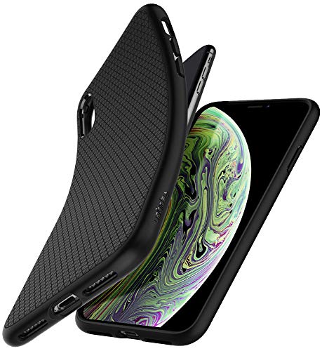 Spigen Liquid Air, iPhone XS Hülle, iPhone X Hülle, Stylisch Muster Design Handyhülle mit Luftpolster Air Cushion Technologie Schutzhülle Capsule Case für iPhone XS/iPhone X (Schwarz) 057CS22123 Spigen Liquid Air, iPhone XS Hülle, iPhone X Hülle, Stylisch Muster Design Handyhülle mit Luftpolster Air Cushion Technologie Schutzhülle Capsule Case für iPhone XS/iPhone X (Schwarz) 057CS22123