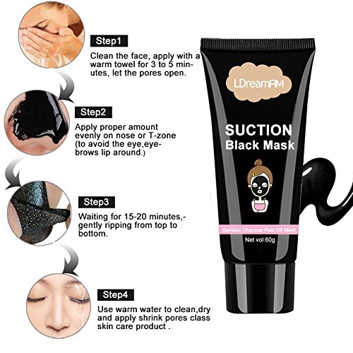 Mitesser Gesichtsmaske,Gesichtsmaske Schwarz,Schwarzen Maske,LDreamAM® Blackheads Reinigungsmaske Mitesser Entferner Schwarz Gesichtsmaske Peel Off Maske Akne Maske - 4