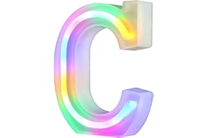 Nordstylee Luci a LED illuminate, lettere al neon per parete, per festa di compleanno, Natale, decorazione di nozze, lettere colorate (C)