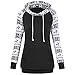 Produktbild Sannysis Hoodie Damen Bauchfrei Langärmeliges Sweatshirt Mit Schneeflockendruck Pullover Patchwork Blumen Top Kurz Sweater