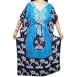 Indiatrendzs Women's Caftan Nighty Summer Cotton Batik Nightwear Kaftans Gift Idea 54"
