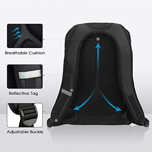 REYLEO Business Rucksack Herren 14 1 Zoll Laptop Tasche Schlanker Tagesrucksack F  r Die Arbeit Und Stadt Wasserdicht Schwarz RB01