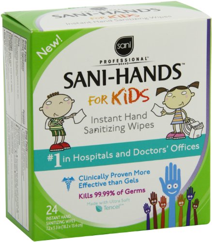 Sani-Hands Kids Instant Hand Sanitizer Wipes, 24-Count