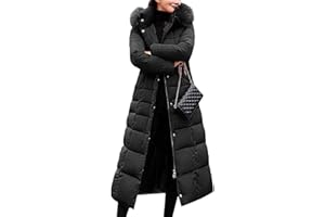 Onsoyours Damen Winterjacke Lange Daunenjacke Steppjacke Wintermantel Parka Jacke Outwear Frauen Winter Warm Daunenmantel mit Pelzkragen