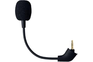 SPTSSWET Micro de Rechange pour Kingston pour HyperX Cloud 2 II Pré-2021 1ère Édition,pour Hyper Cloud Core Pro Silver x Casque Gaming Détachable Anti-Bruit Microphone pour PS5 PC, Jack 3,5 mm, Noir