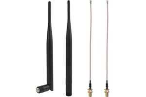 ANRBB Lot de 2 Antennes Lora 868 MHz, Antenne WiFi SMA Male Omnidirectionnelle 3 dBi, Compatible ESP32, Meshtastic, ESP32 Cam, avec 2 Rallonges IPEX 15 cm, pour Carte Lora OLED, Antenne WiFi PC