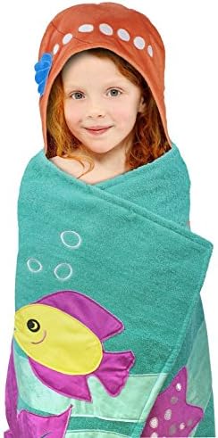 Deluxe Hooded Towels, Oversized 68cm x 127cm, Perfect for the Bath, Pool, &amp; Even the Beach- Mermaid