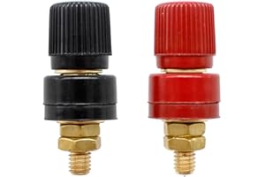 SRJQXH 2 Pcs Terminal Binding Post, M6 Thread Binding Postt, 555 Type Brass Pillar Terminal Block M6 Threaded, for Separation and Distribution of Welding Machines Charging Generators