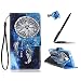 Produktbild Samsung Galaxy S5 / S5 Neo Schutzhülle Leder Hülle, Alfort 3 in 1 Flip Fashion Design Dual Use Falten Premium PU Leder Flip Mappen Kasten Abdeckung für Samsung Galaxy S5 / S5 Neo 5.1" Smartphone Neo mit Campanula ( Blau ) + Netter Kristall Staub Stecker + Schwarz Alfort Stylus Pen