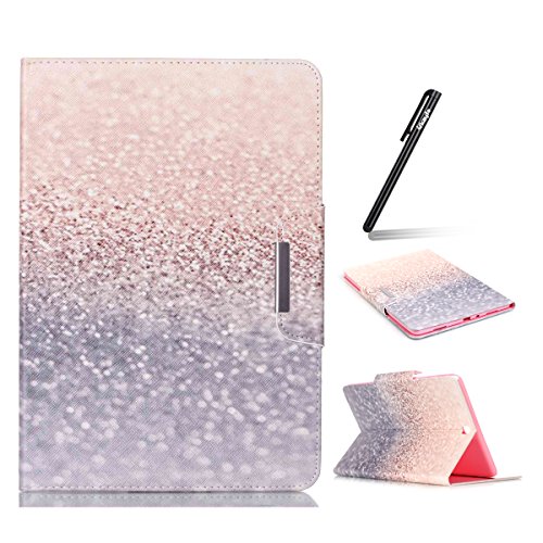 Galaxy Tab A 9.7 Hülle Case,Galaxy Tab A 9.7 SM-T550 Ledertasche,Ukayfe Muster Schutzhülle Leder Tasche für Samsung Galaxy Tab A 9.7,Niedliche Cartoon Malerei Muster Bling Glitter Strass Design Slim Fit Folio PU leder Flip Cover im Bookstyle Kunstleder Schutzhülle Cover Tasche mit Ständer für Samsung Galaxy Tab A 9.7 Zoll mit 1 x Schwarze Eingabestift
