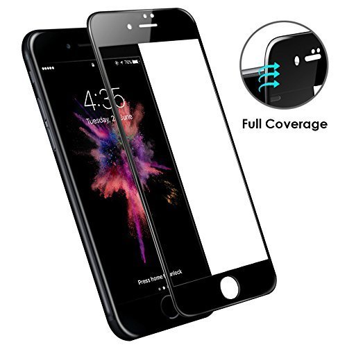 iPhone 7/8 Screen Protector, [3D GLASS] DN-TECHNOLOGYÂ® Edge-to-Edge iPhone 7 Tempered Glass. iPhone 8 Tempered Glass [Compatible With Any iPhone 7/8 Case] ULTRA CLEAR 9H Hardness Tempered GLASS Screen Protector For iPhone 7/8 (BLACK)