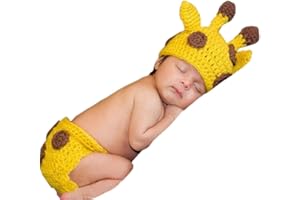 DELEY Handarbeit Baby Kinder Häkeln Beanie Giraffe Kostüm Kleinkind Kleidung Outfit Foto Requisiten 0-6 Monate