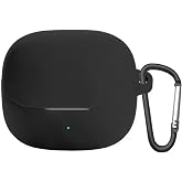 CaseOnn Baseus Bass BP1 Pro ANC Kılıf Askı Aparatlı Mat Silikon Siyah [Baseus Bass BP1 Pro ANC ile Uyumlu]