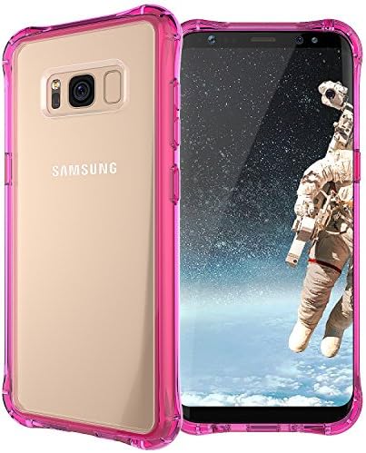 Samsung Galaxy S8 Case, Shock Proof Heavy Duty Bumper Case with Impact Absorption Technology, Anti-Scratch Clear Back Bumper Case Cover For Samsung Galaxy S8 (Pink)