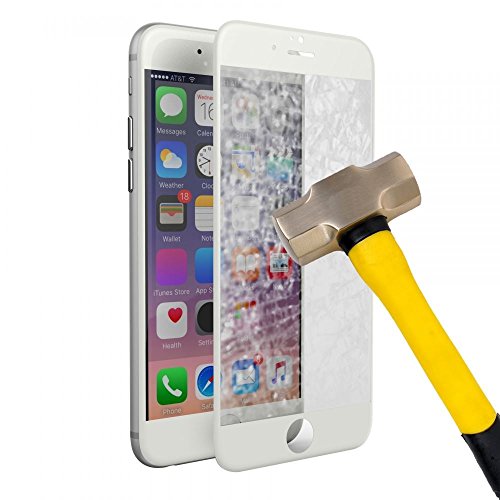 Ganvol Panzerglasfolie Apple iPhone 6 / 6S 3D Touch kompatible Schutzglas Panzerfolie (Es schützt den ebenes Display und gekrümmten Rand), Weiß - 6