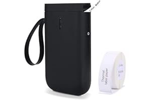 YuLinca Stampante Etichette Bluetooth Etiquetadora Termica Mini Portatile Etichettatrice con Nastro Adesivo D11 Label Maker, compatibile con iOS e Android (Nero)