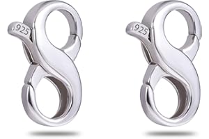 KINBOM 2pcs Fermoir à Homard, Fermoir à Bijoux Fermoir Bracelet à Double Ouverture Fermoir de Collier Fermoir Mousqueton Bijoux en Argent Sterling 925 Réparation pour Bracelet (12,5 x 6 mm)