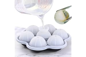 QIANYY Eiswürfelform Silikon, BPA-Frei Große Eiskugelform, 7 Runde Kugel Eiswürfelbehälter, Faltbar Auslaufsicher 5cm Runde Eiswürfel Silikon Eiswürfelbereiter für Gekühlte Whisky Saft