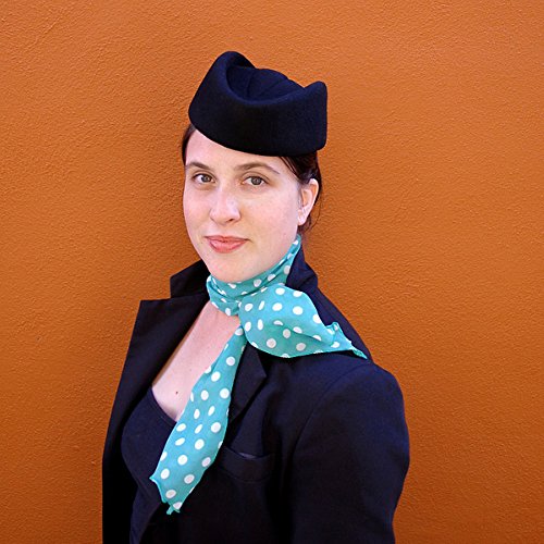 sur la tête Stewardess Pillbox Hat - Navy 1-Size