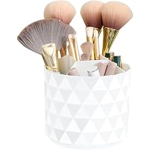 Organisateur Maquillage Rotatif 360° Avec Couvercle - 5 Compartiments - Rangement Anti-poussière Pour Pinceaux, Produits