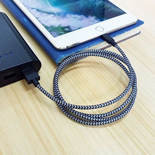  Pack DE 3  2m  C  ble iPhone Chargeur iPhone Lightning  Jecent Longue Cable en Nylon Tress   Robuste avec Connecteur en Aluminium pour iPhoneX 8 8Plu