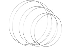 Worown 6 Piezas 20, 25 y 30 cm Aros de Metal Plateado para Manualidades, Corona de Aros Florales para Hacer decoración de Corona de Boda y artesanía para Colgar en la Pared