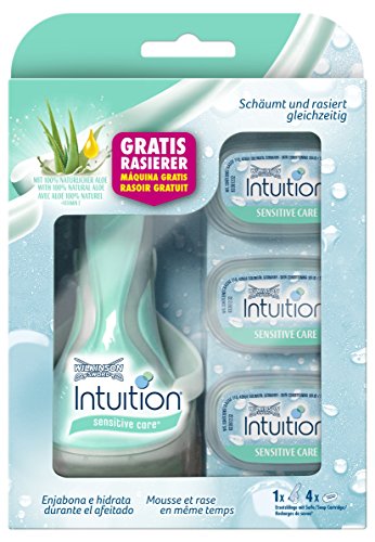 Wilkinson Sword Intuition Sensitive Care Razor Blades Pack of 3 with Free Razor (Pack of 1