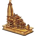 HINDON Ram Mandir Ayodhya 3D Model Wooden Temple with Light (6X4) INCH