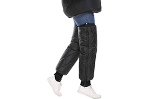 Qiekenao Ginocchiere termiche sopra il ginocchio, antivento, invernali, da uomo, ginocchiere, parabrezza, moto, auto elettrica, Nero