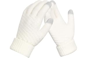 JSDing Women Gloves Winter | Couple Warm Knit Gloves | Touch Screen Gloves Ladies Gloves | Thermal Gloves for Outdoor Cycling Running Hunting Climbing Sport