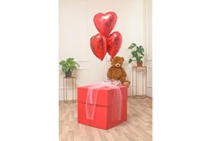 Chianese Scatola Regalo a Sorpresa Box Surprise 50x50x50 cm Rossa | Idea Regalo per Palloncini, San Valentino, Anniversari e Proposte