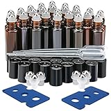 ❤ Die EEIEER-Flasche für ätherisches Öl ist aus korrosionsbeständigem Glas hergestellt, das sie dick, glatt und stoßfest macht. Braunglas schützt vor schädlichen UV-Strahlen, um es vor schneller Verflüchtigung zu schützen.