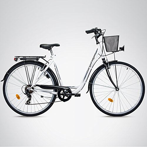 Bergsteiger Florenz 28 Zoll Damenfahrrad, Shimano 7 Gang, Standlichtfunktion, Korb - 3