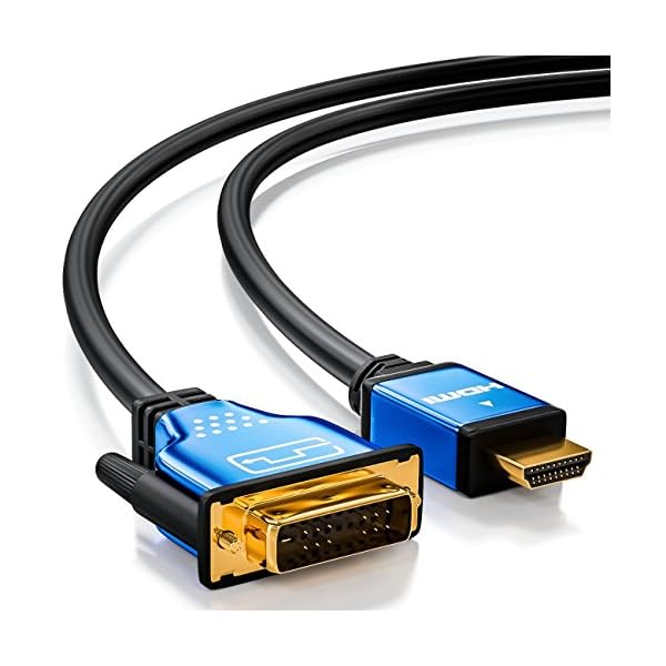 deleyCON 0,5m Cable HDMI a DVI - Conector HDMI para Enchufe DVI 24+1 HDTV Full HD 1080p 1920x1080 - Contactos Chapados… - Image 3