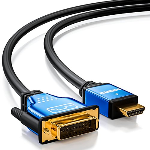 deleyCON Premium HQ HDMI zu DVI Kabel High Speed – [2m] – 3D Ready – HDMI auf DVI Adapterkabel [2 meter] - 2