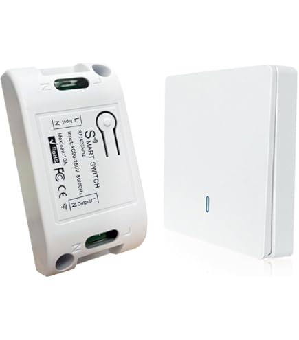 Interruttore Luce Senza Fili - Pulsante Radio Bianco, Portata 100m, Facile Installazione Senza Fili