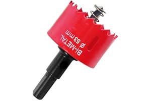 Houdao Lochsäge 53mm Lochbohrer Holz Bimetall M42 HSS mit Sechskant-Schaft und Zentrierenden Lochkreissäge Set für Metall Eisen Aluminium Holz Trockenbau Rohr Kunststoff Faserplatten