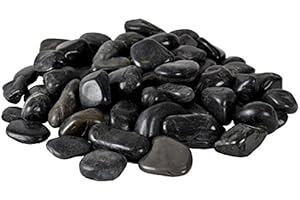 INTERGARDEN Dekosteine schwarz poliert 1,5 kg, Kieselsteine Garten 2-3 cm, Zierkies für Vasen, Flusssteine, Ziersteine, Flusssteine Pflanzen, Deko-Kies, Steine-Garten, Kies, Flusskiesel, schwarze Steine Deko
