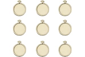 FSSTUD 20 Pièces Mini Cadre Broderie en Bois Cerceau Broderie Anneaux de Broderie pour Pendentif Artisanat