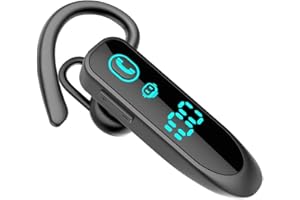 eppfun Oreillette Bluetooth 5.3 sans Fil, Casque à Un écouteur (Monaural) avec Réduction du Bruit d'appel Mic Main Libre Bluetooth Oreillette pour Bureau Conduite