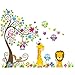 Rainbow Fox XL Wandtattoo Wandsticker Eule Baum Giraffe Löwe Kinderzimmer Baby