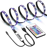 AMIR TV Back Light, 30 LED RGB Lights Strip, USB Bias Lightings with Multi Color Changing, Versatile Remote Control, Waterproof IP65, for TV Screen, Desktop, PC, Gaming
