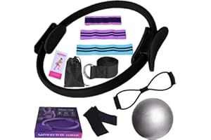 YANGUN Pilates Set, 11 Teilige Pilates Zubehör, Yoga Set Mit Yoga Gurt Widerstandsring, Pilatesball, Stärken des Rumpfes Und Fitness, Für Bauch Beine Po Heimtraining Und Studio-Workout