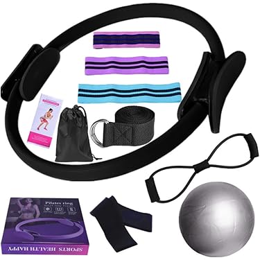 Pilates ring- en balset met 14 oefenring, minibal, 4