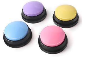 OFVENS Dog Buttons Talk Training, Dog Buttons for Communication Pet Talking Training Answer Buzzer, 30 Second Record &Playback, Funny Gift for School Study Office Home (Packs-4)