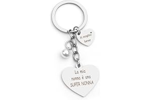 HOOSMOON Portachiavi Nonna Regalo Nonna Regali Nonna Compleanno Nonna Idee Regalo, Regalo Nonna Compleanno Regali Nonna Idee Regalo per la Nonna Regalo Festa Della Nonna Regalo Pensione Nonna Personalizzati