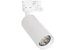 LEDKIA LIGHTING - Spot à Douille sur Rail Triphasé Quartz | Orientable à 360º | Compatible Ampoules GU10 220-240V | Installation Intérieure IP20, Blanc, Aluminium